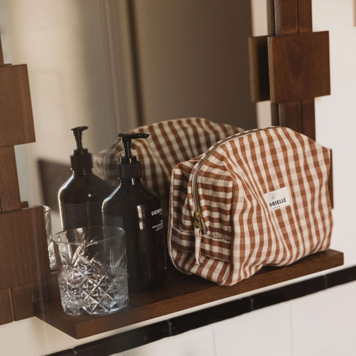 Neceser de algodón Vichy de Gabrielle Paris en Nomad Interiors