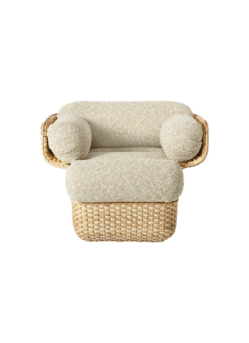 Basket Lounge Chair en ratán y acero de Gubi - vista 6 | Nomad Interiors