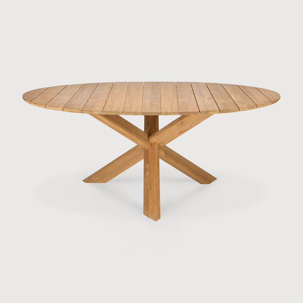 Mesa Circle Outdoor de Comedor en Teca de Ethnicraft - textura | Nomad Interiors