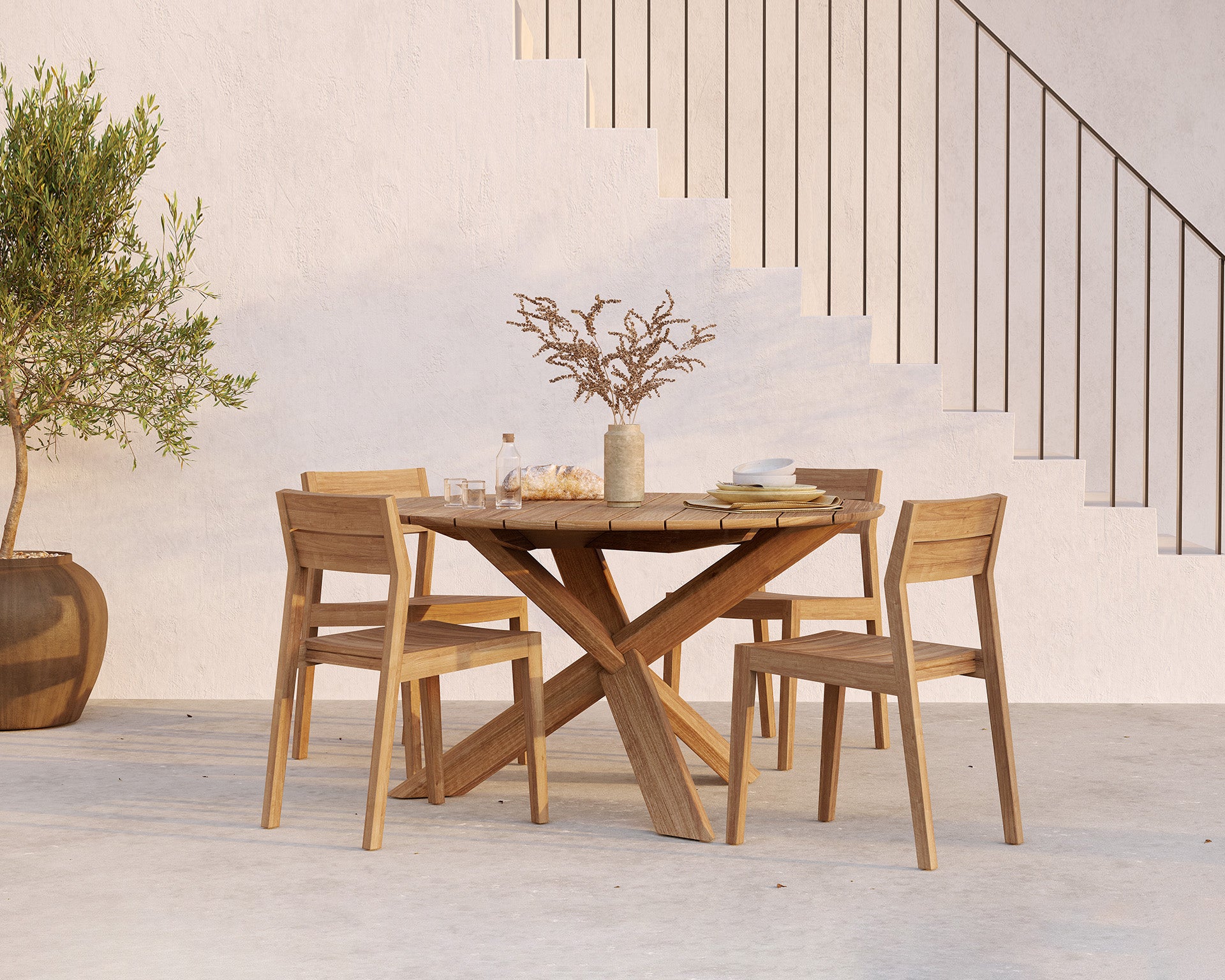 Mesa Circle Outdoor de Comedor en Teca