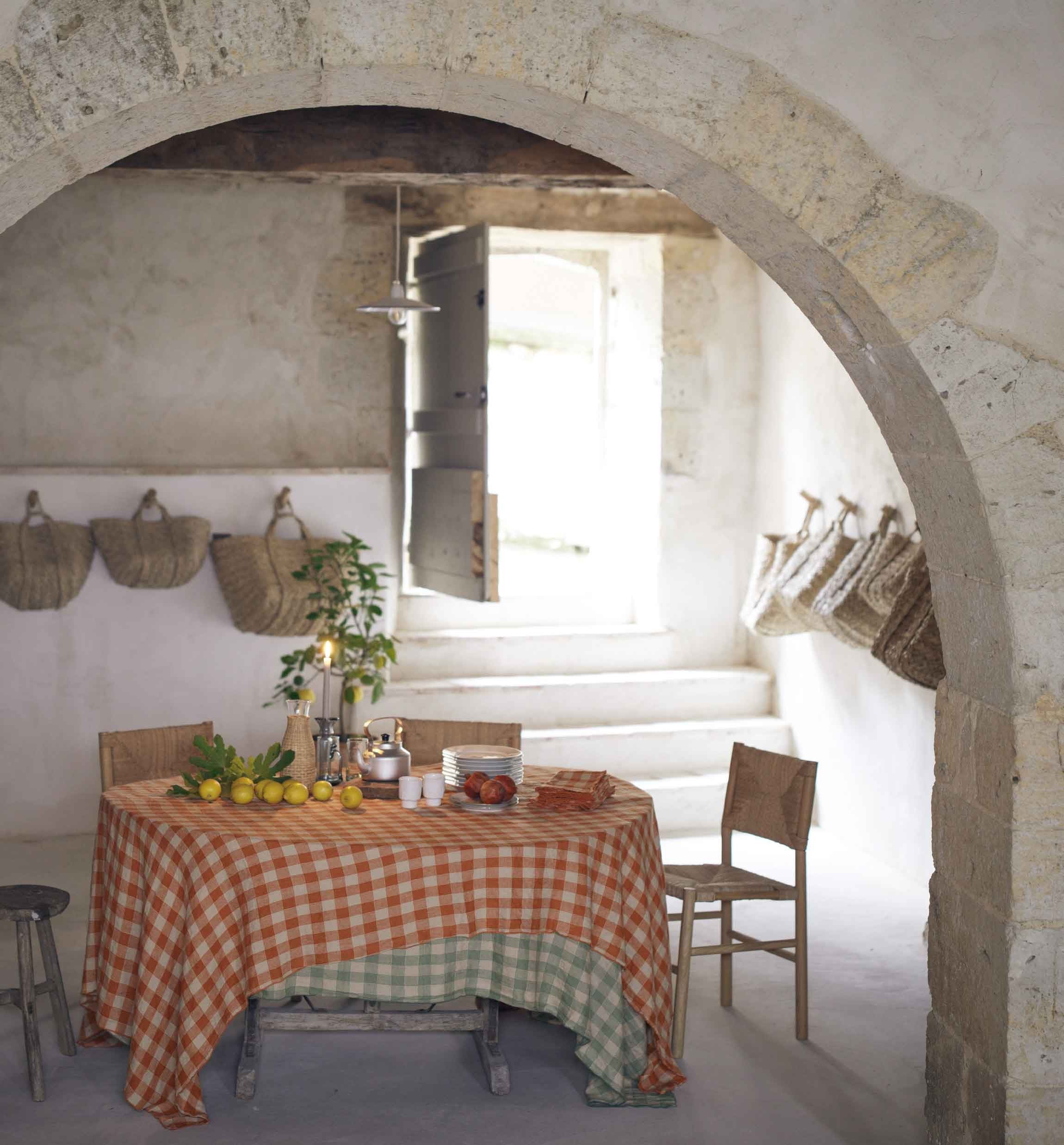 Mantel Bourdon en tela vintage | Salvia