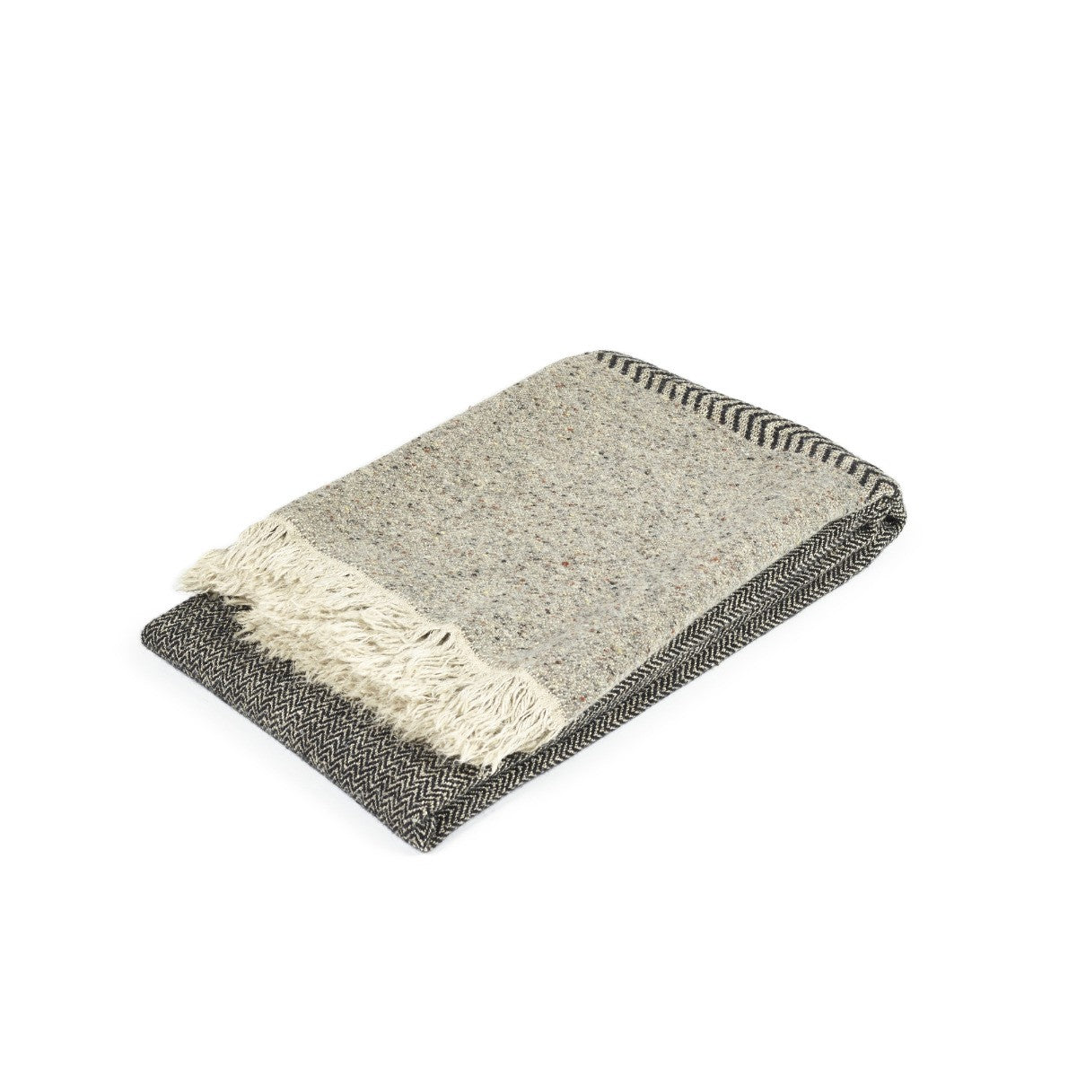 Manta Jules Throw Black Herringbone