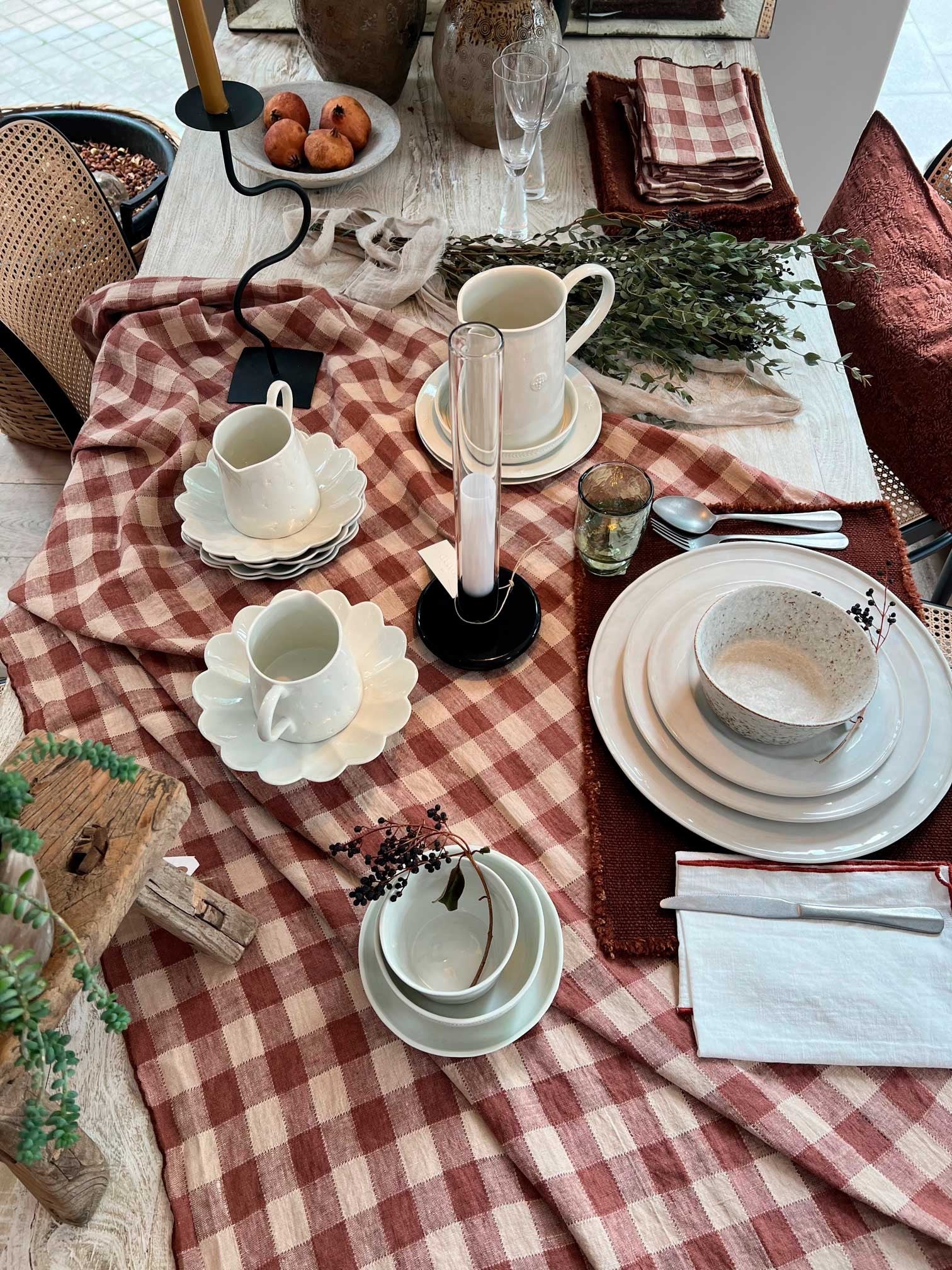 Mantel Bourdon Vintage Vichy Litchi