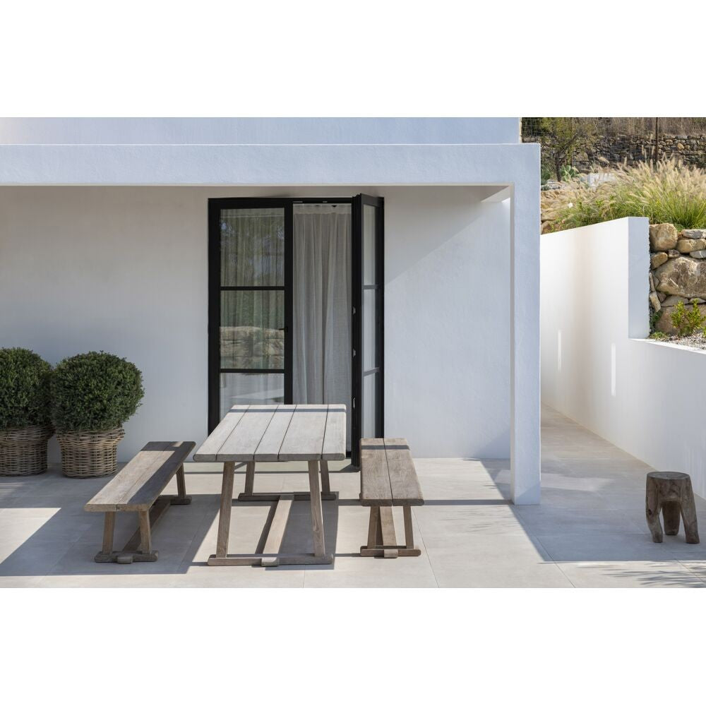 Banco Exterior Josse en teca y madera de Gommaire - vista lateral | Nomad Interiors