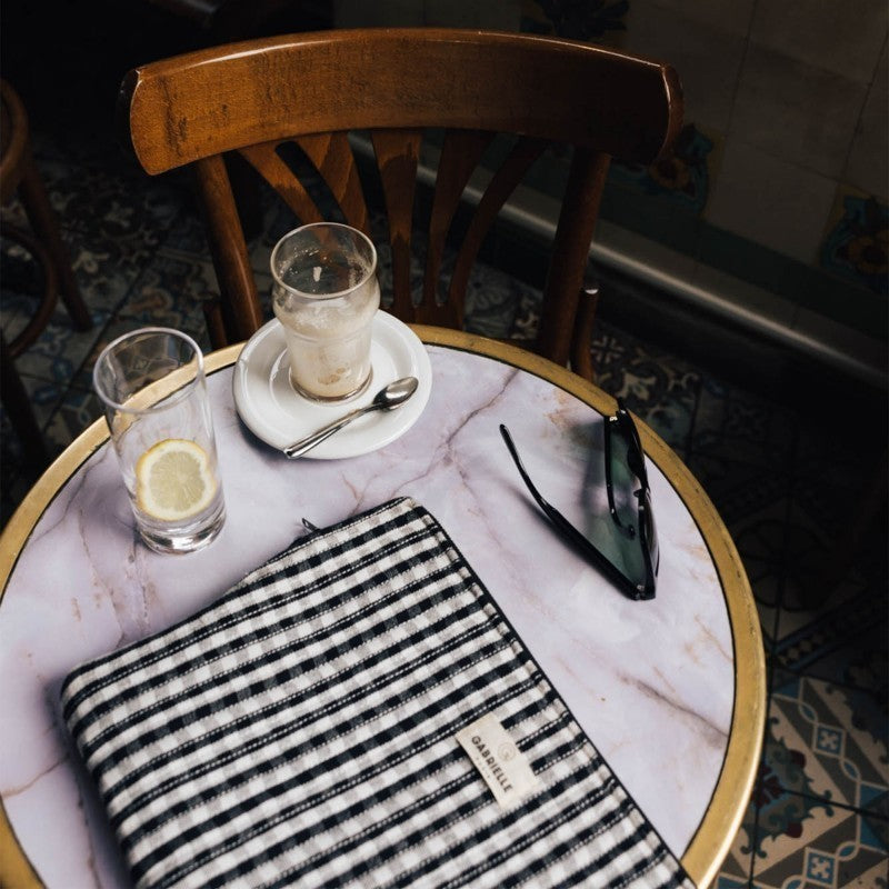 Funda para Ordenador Vichy Black en algodón de Gabrielle Paris - textura | Nomad Interiors