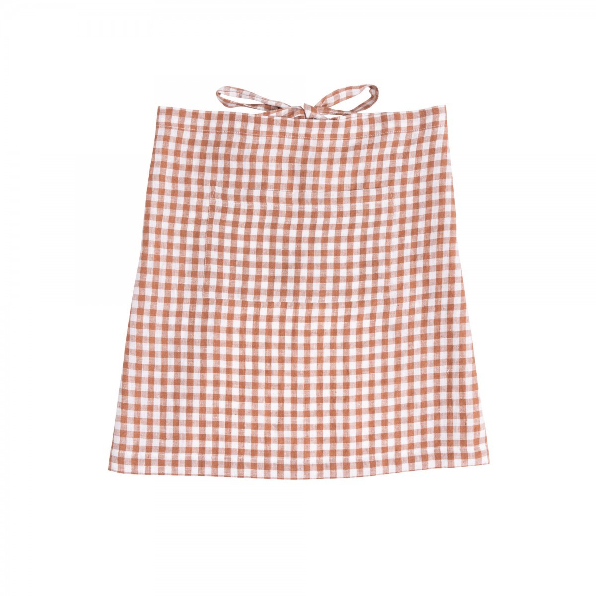 Delantal de lino Brique