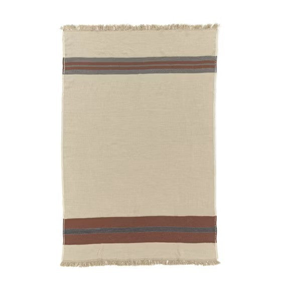 Plaid Sienna – Color Brown en lino y lana de LIBECO - vista lateral | Nomad Interiors