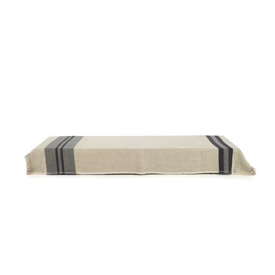 Plaid Black House Stripe – Color Charcoal en lino de LIBECO - vista lateral | Nomad Interiors