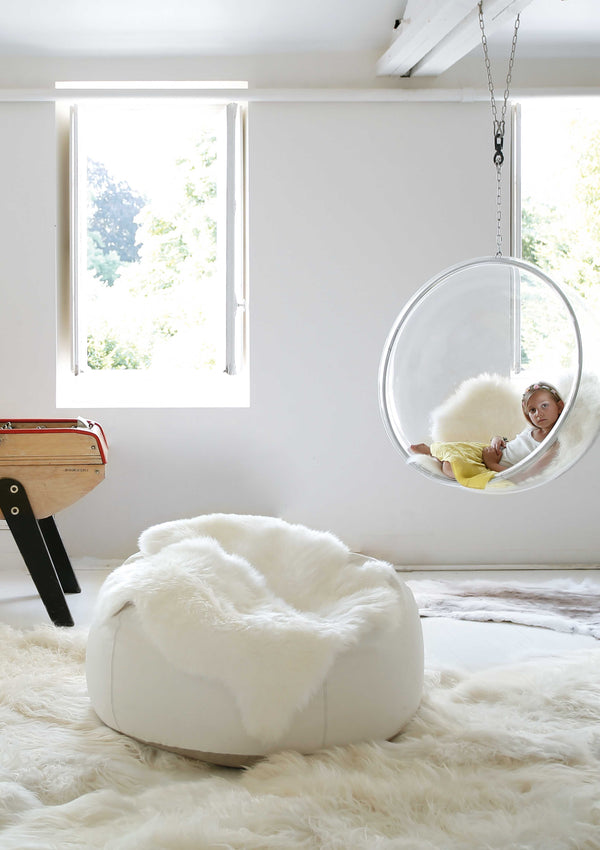 Pouf  Lino Lavado Blanco