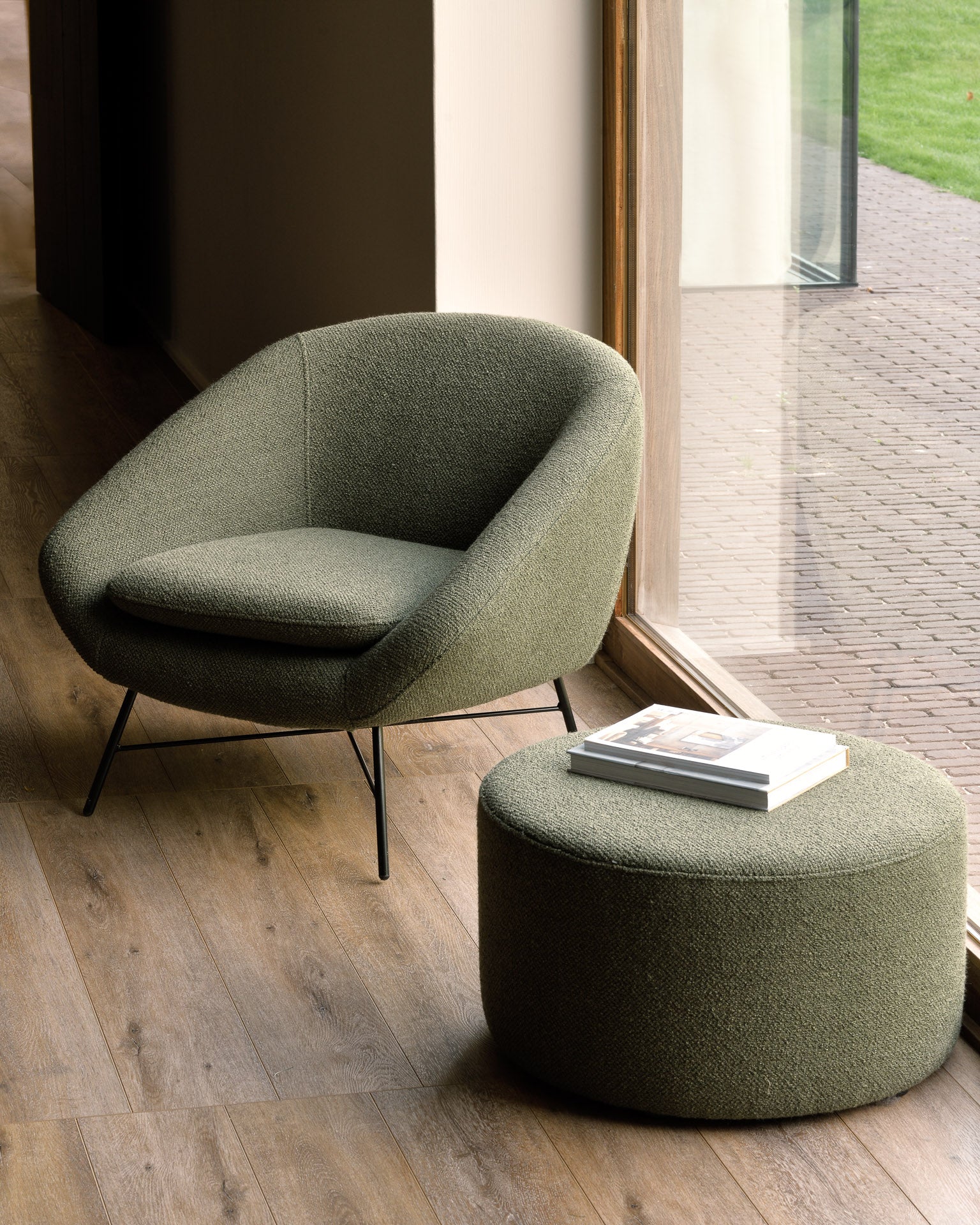 Puf Barrow 60 Green de Ethnicraft - textura | Nomad Interiors