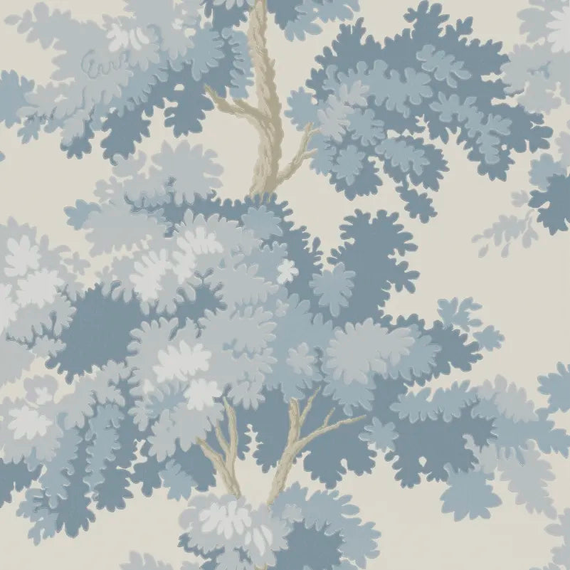 Papel Raphaël Light Blue - por rollo en lino y madera de Nomad Home - vista lateral