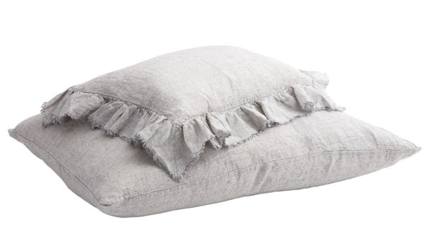 Funda de almohada Boho Lino Lavado Arrugado Shaker Stone