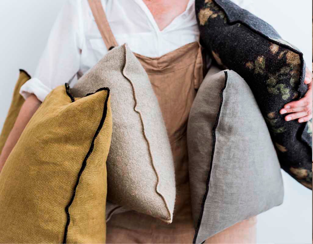 Cojín Wabi Sabi Lino Les Roses Creme