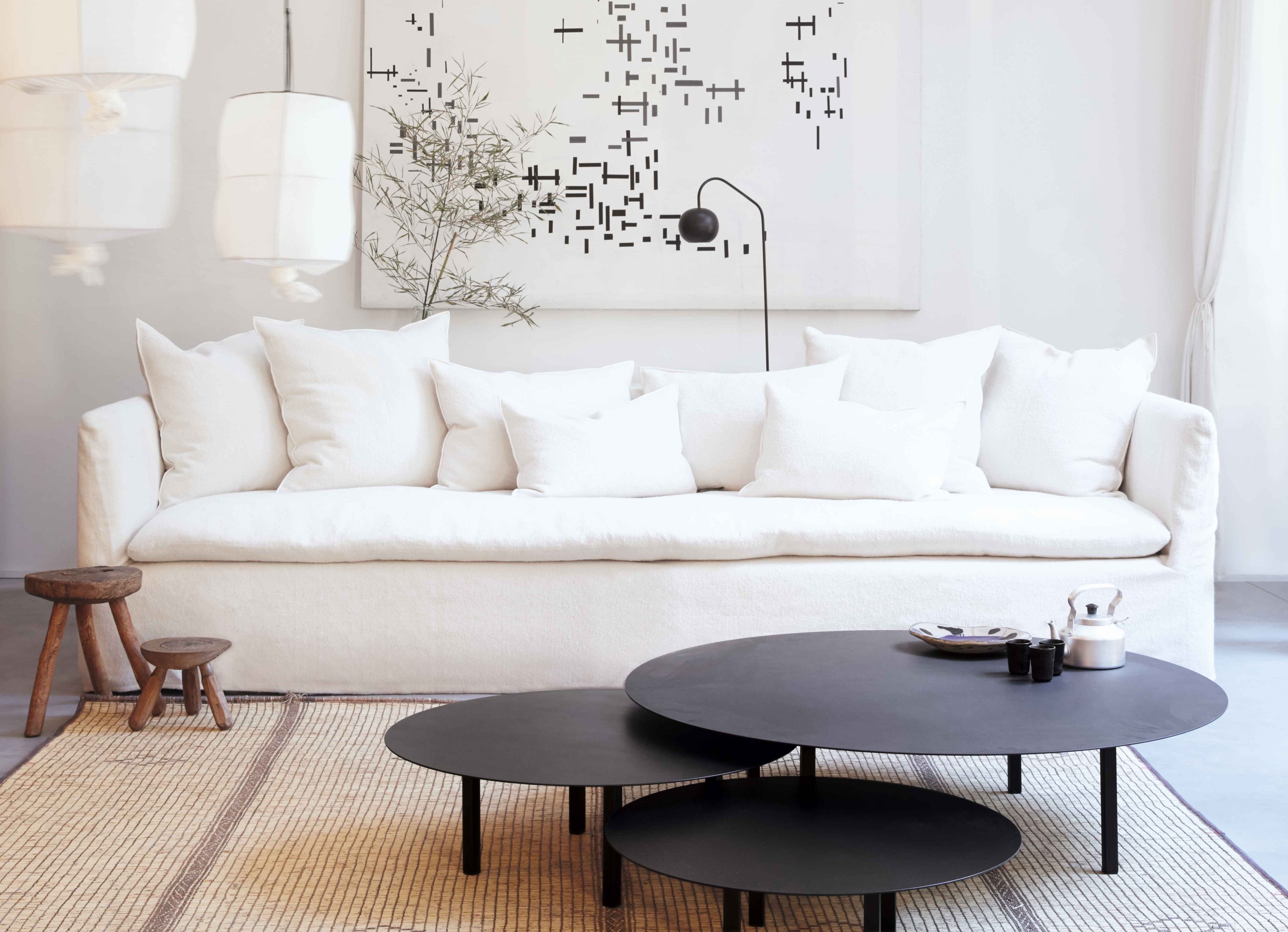 Cojín Vice Versa Lino Lavado Arrugado Blanc/Ecru