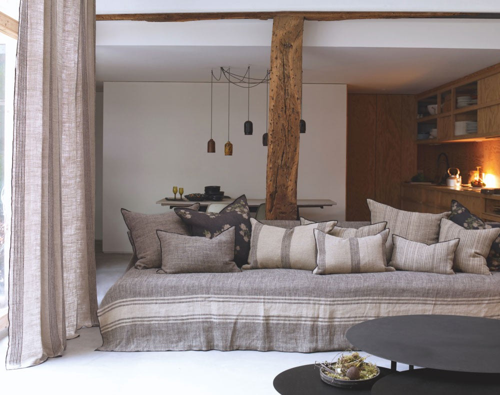 Cojín Rustique Chinée 300 Natural/Black