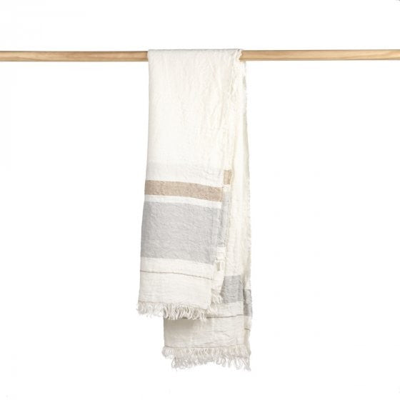 Toalla de playa Fouta - Oyster Stripe