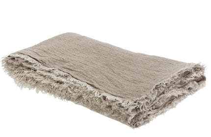 Vice Versa Plaid Washed Linen Crepe, Grege