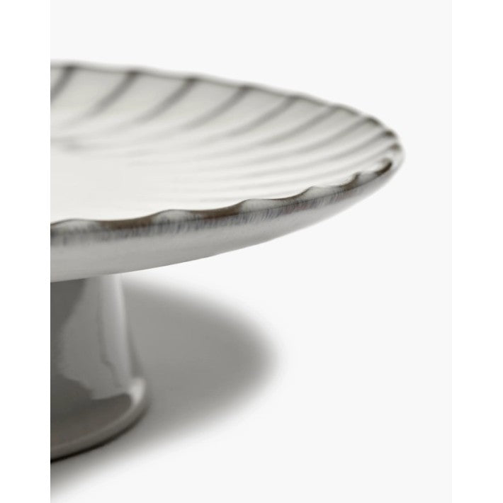 Cake Stand L White Inku en cerámica de Serax - vista lateral | Nomad Interiors