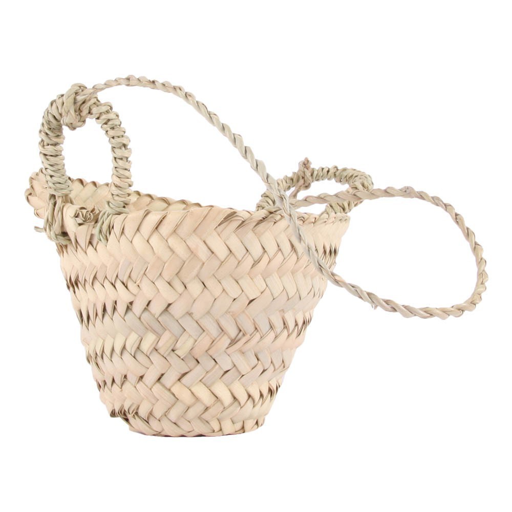 Cesta para colgar en hoja de palmera