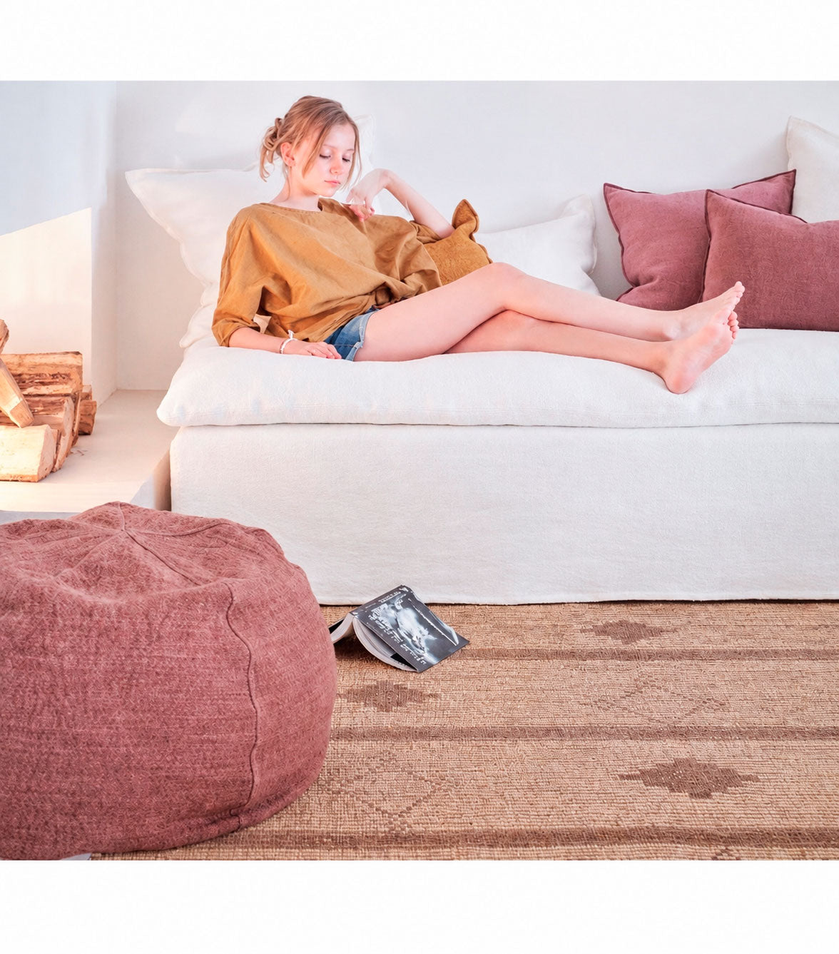 Cojín Vice Versa Chenille Soft Washed Bois de Rose