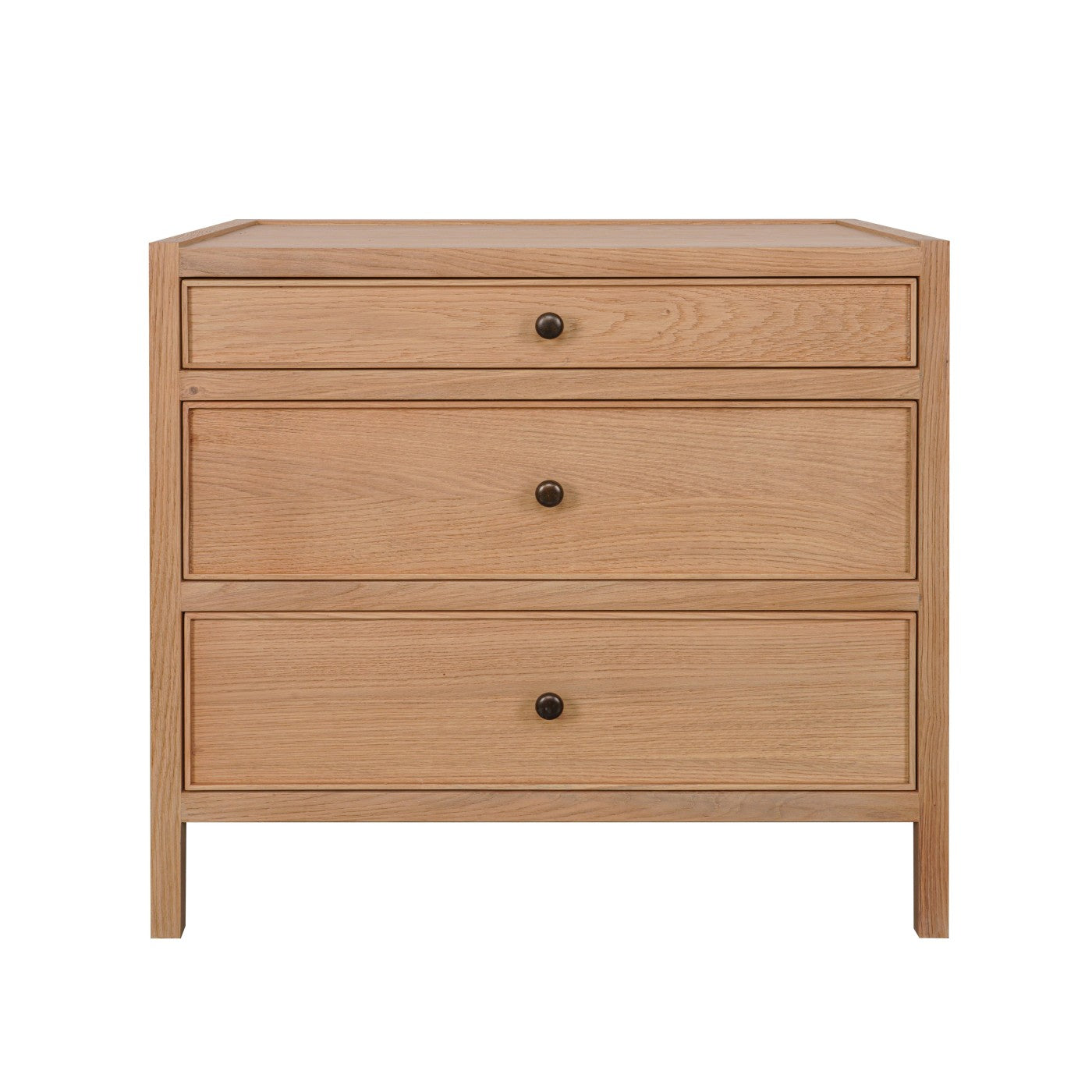 Mesita de noche roble natural claro 3 cajones