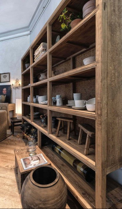Estantería  Vintage de Olmo y Bambú en cerámica y madera de Nomad Home - ambiente