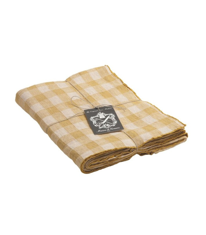 Mantel Bourdon Vintage Vichy - Paille en lino y algodón de Maison de Vacances | Nomad Interiors