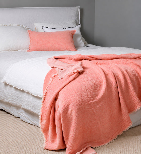 Plaid Vive Versa Lino Lavado Arrugado Melon / Givre