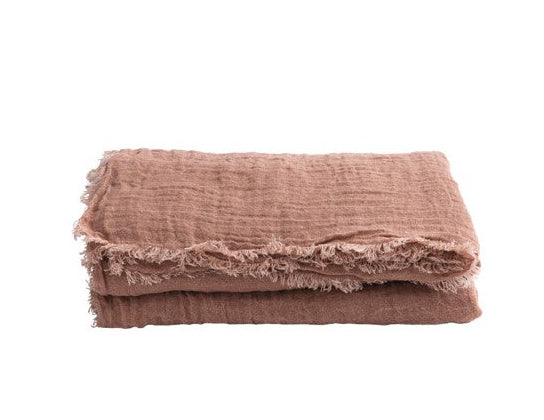 Plaid Vice Versa Gasa Lino Bois de Rose de Maison de Vacances | Nomad Interiors