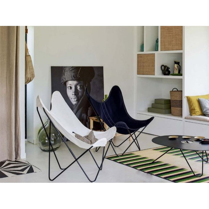 Silla BKF Algodón Blanco en acero de Nomad Home - detalle