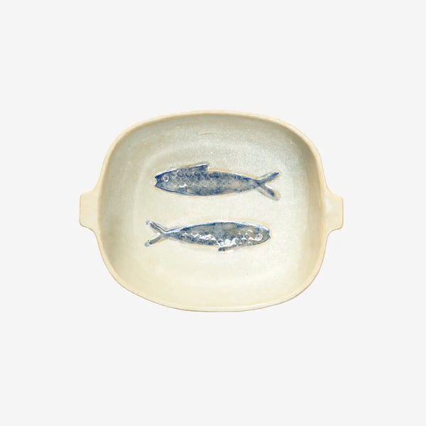 Fuente de Horno Riviera de Gres Crudo y Azul