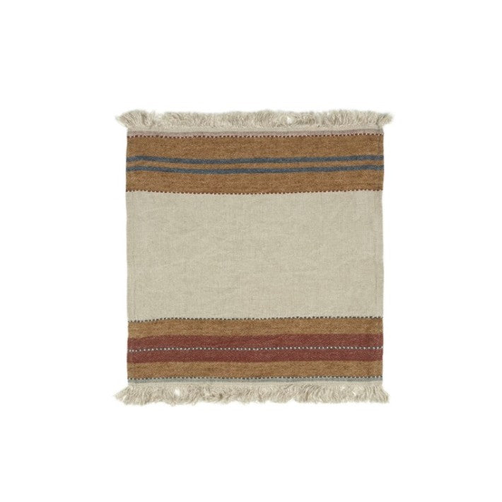 The Belgian Table Throw Napkin Hillside en lino y cuero de LIBECO | Nomad Interiors