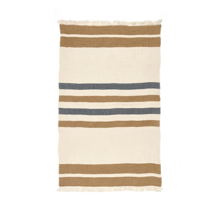 The Belgian Towel – Dakota Stripe en lino de LIBECO - detalle | Nomad Interiors