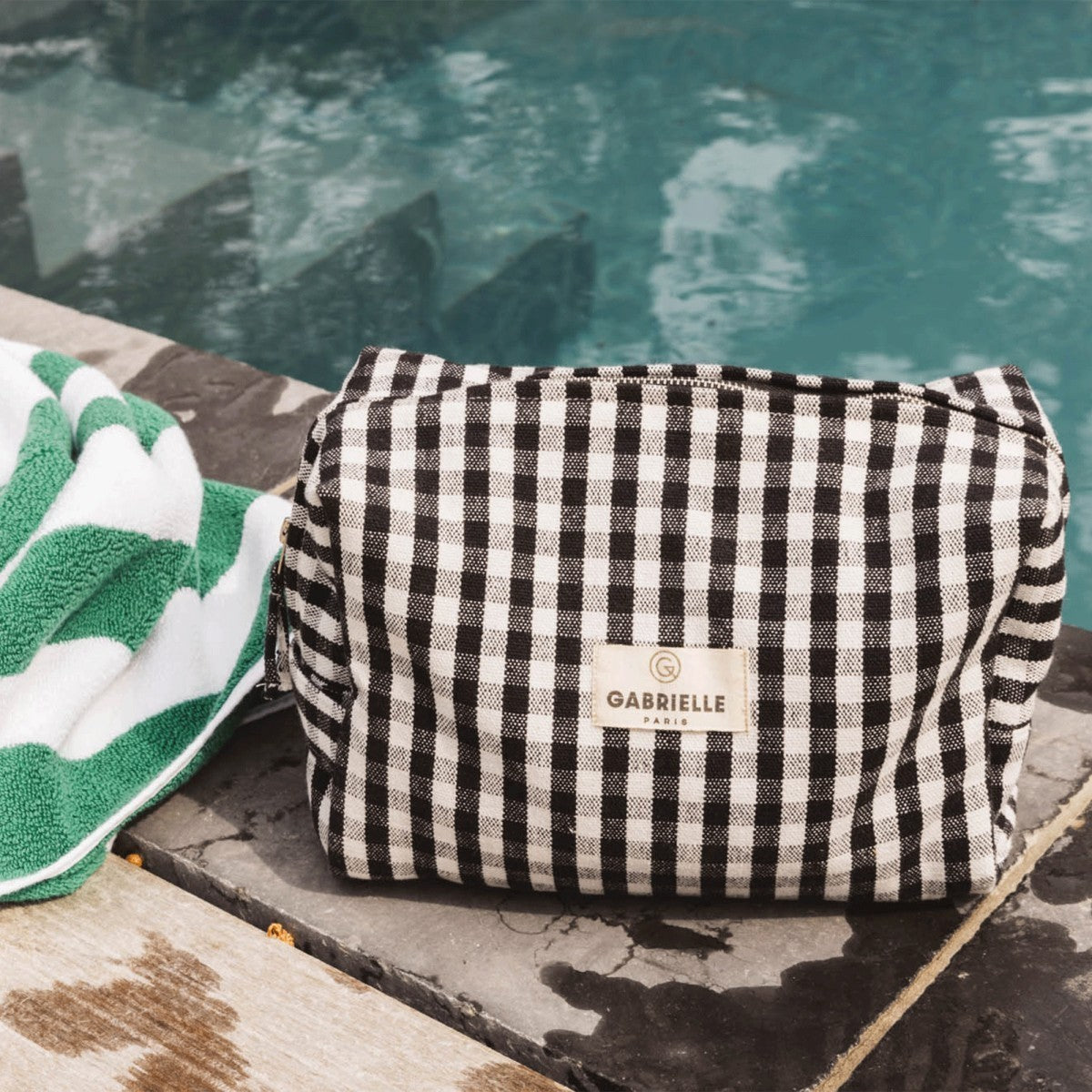 Toilet Bag Algodón Vichy Negro