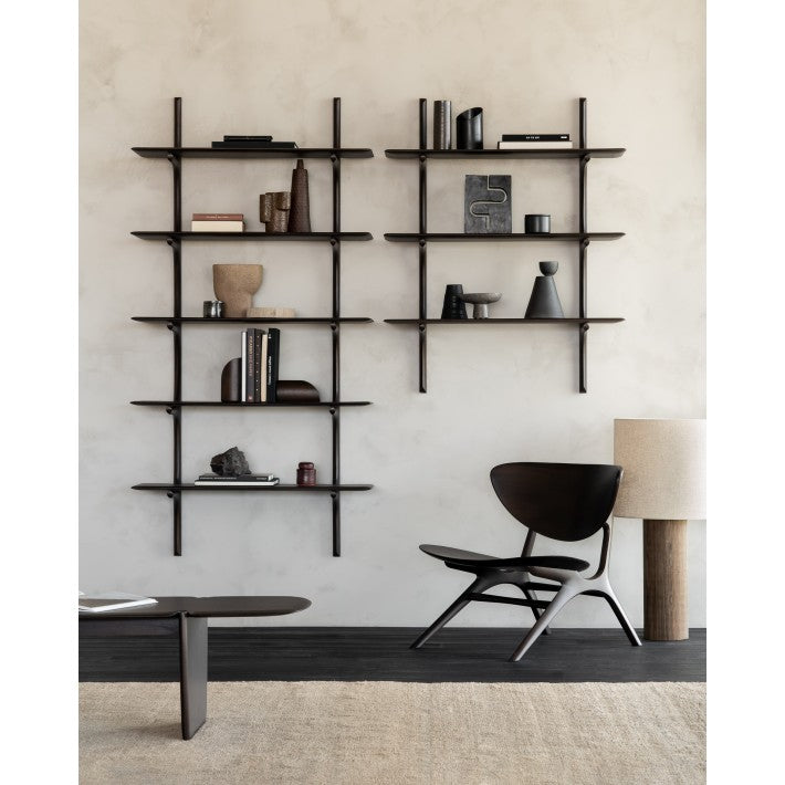 Estantería de pared Pi 3 estantes en madera de Ethnicraft - textura | Nomad Interiors