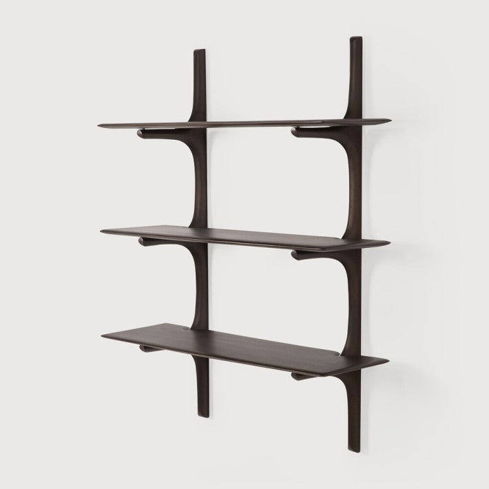 Estantería de pared Pi 3 estantes en madera de Ethnicraft - vista lateral | Nomad Interiors