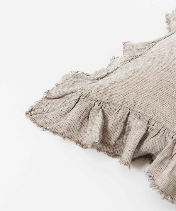 Funda de almohada Boho Lino Lavado Arrugado Shaker Ecorce