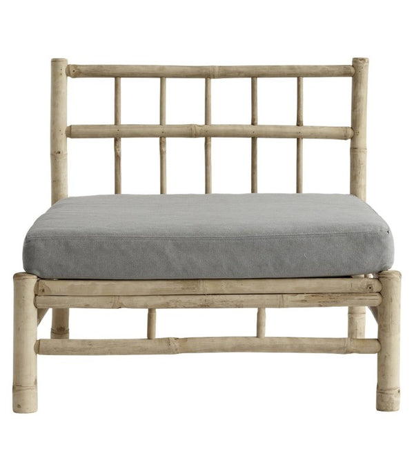 Butaca Bambú con cojín gris