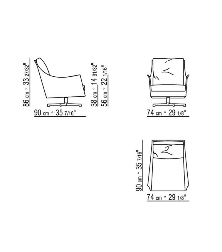 BUTACA BOSS en piel de Flexform - vista 9 | Nomad Interiors