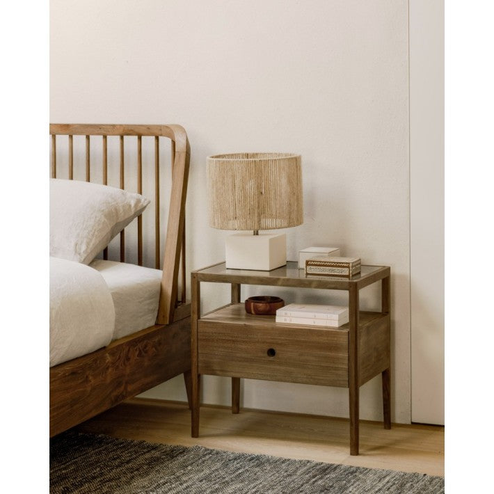 Cama Spindle Teca de Ethnicraft - vista lateral | Nomad Interiors
