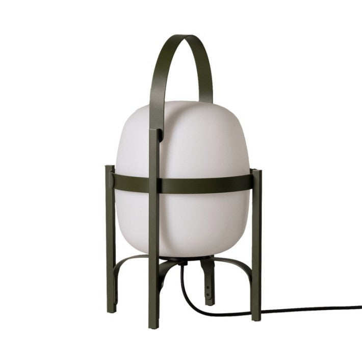 Lámpara Cesta Exterior Verde Oliva de Santa Cole - vista lateral | Nomad Interiors