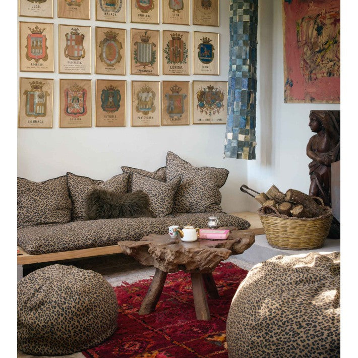 Cojín Vice Versa Lino Wabi Sabi Imprimé, Panthère de Maison de Vacances - detalle | Nomad Interiors