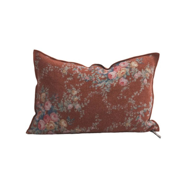 Cojín Vice Versa Lino Wabi Sabi Imprimé, Pompadour Argile de Maison de Vacances | Nomad Interiors