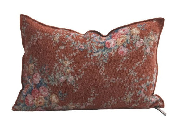 Cojín Vice Versa Lino Wabi Sabi Imprimé, Pompadour Argile de Maison de Vacances | Nomad Interiors