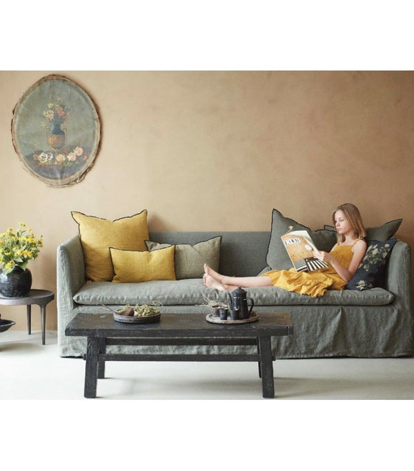 Cojín Vice Versa Chenille Soft Washed Ocre