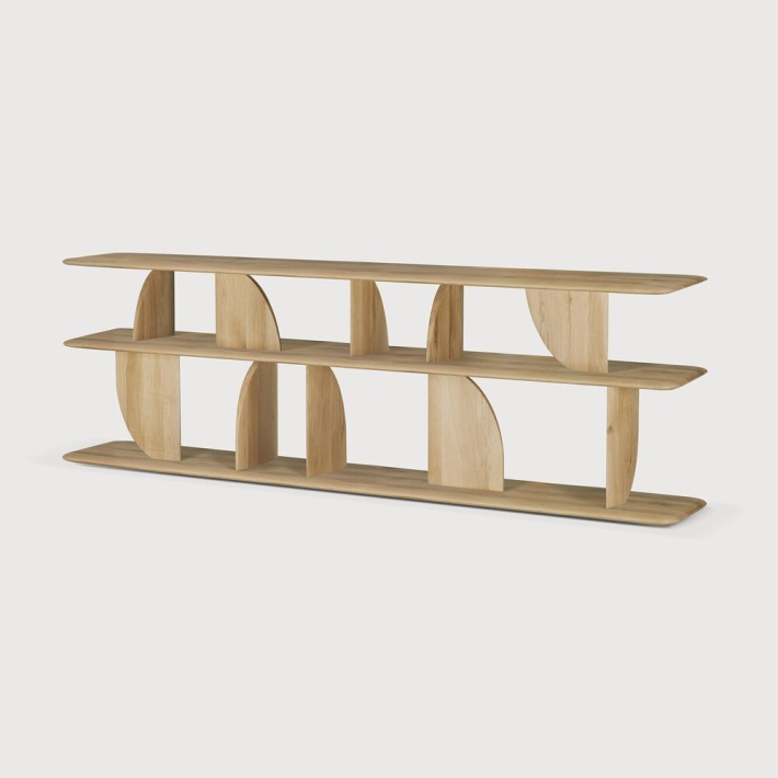 Consola de sofá Geometric en roble de Ethnicraft - vista lateral | Nomad Interiors