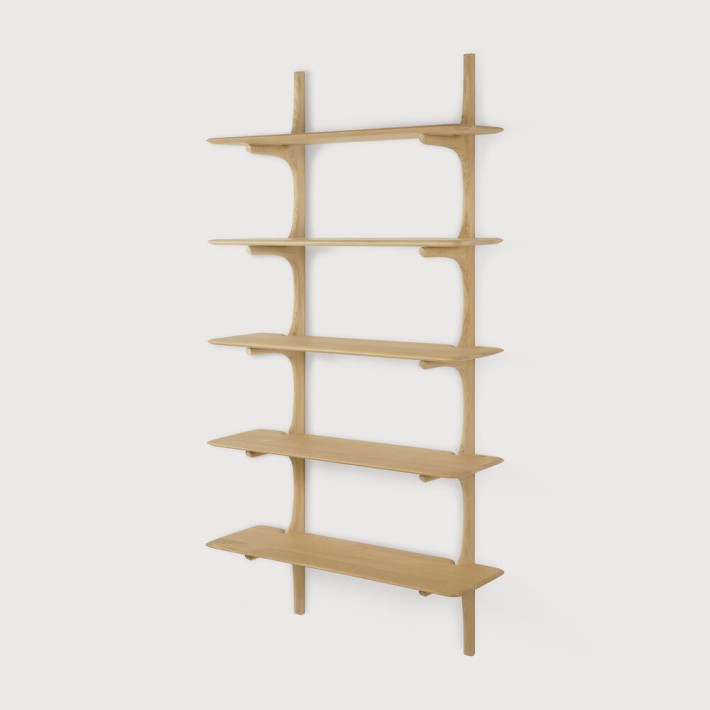 Estanteria Pi Wall en roble y acero de Ethnicraft - vista lateral | Nomad Interiors