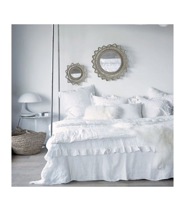 Funda Nórdica Basic Lino Lavado Arrugado Blanca