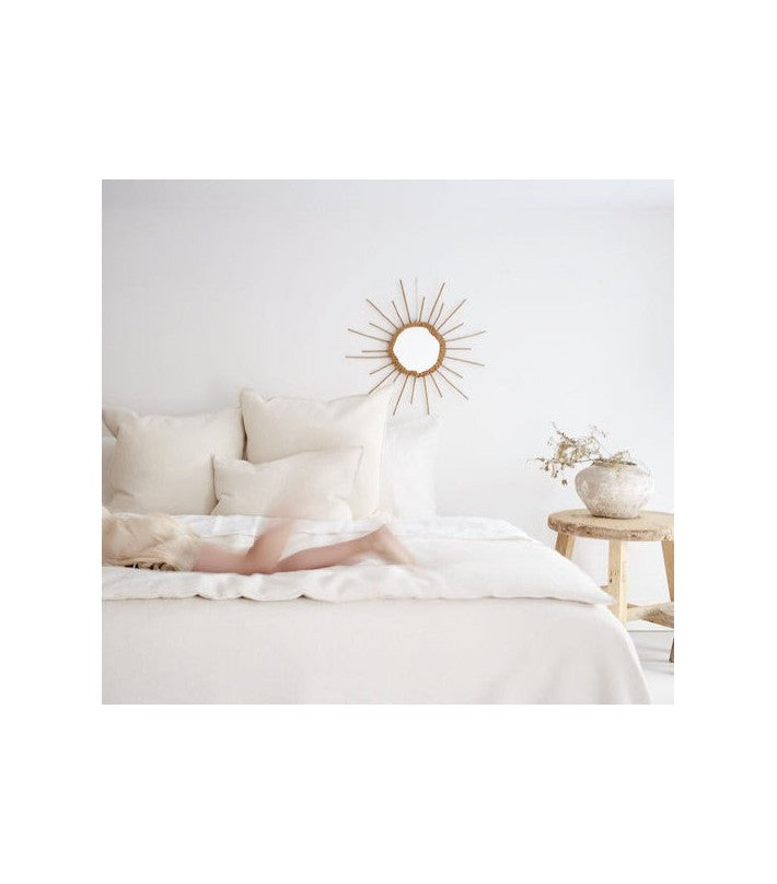 Funda nórdica Boho Lino Lavado Arrugado Blanco de Maison de Vacances - vista lateral | Nomad Interiors