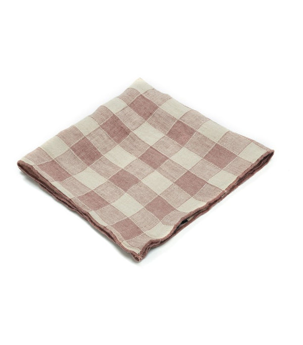 Paño de cocina Bourdon Vintage Vichy Bois de Rose en lino y algodón de Maison de Vacances | Nomad Interiors